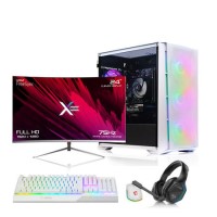 AWD IT Mesh White Core i5-12400F RTX 4060 Windows 11 Gaming PC + 24" White Curved Monitor AWD IT Mesh White Core i5-12400F RTX 4060 Windows 11 Gaming PC + 24" White Curved Monitor