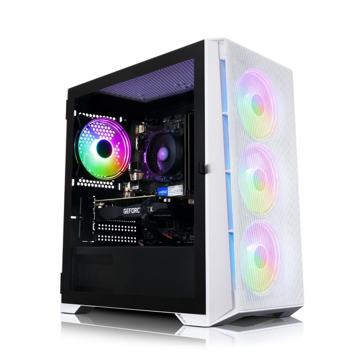 AWD IT Mesh White AMD Ryzen 5 5500 16GB RAM 1TB SSD RTX 3050 Windows 11 Gaming PC