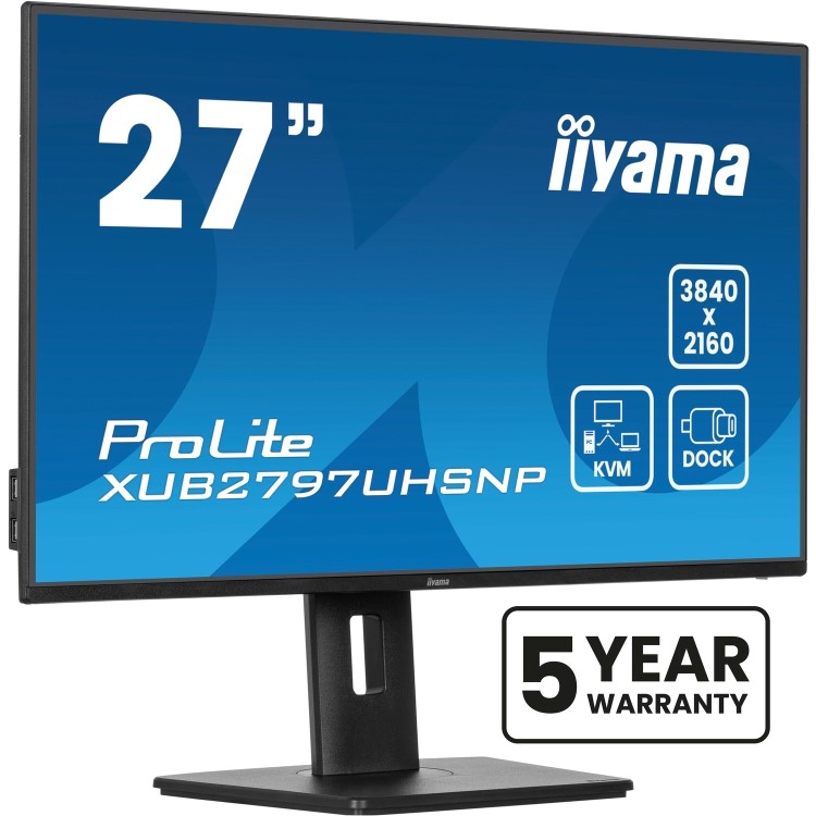 iiyama ProLite XUB2797UHSNP 27" IPS 4K UHD USB-C KVM Height-Adjustable Monitor