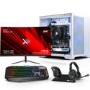 AWD IT Mini Cube RTX 4060 Windows 11 Gaming PC + 24" Full HD Curved Gaming Monitor