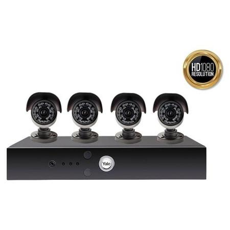 Yale CCTV System - 8 Channel 1080p DVR with 4 x 1080p Cameras & 2TB HDD