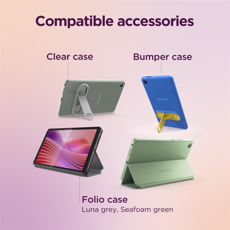 Lenovo Tab One 8.7" Luna Grey 64GB Wi-Fi Tablet + Clear Case