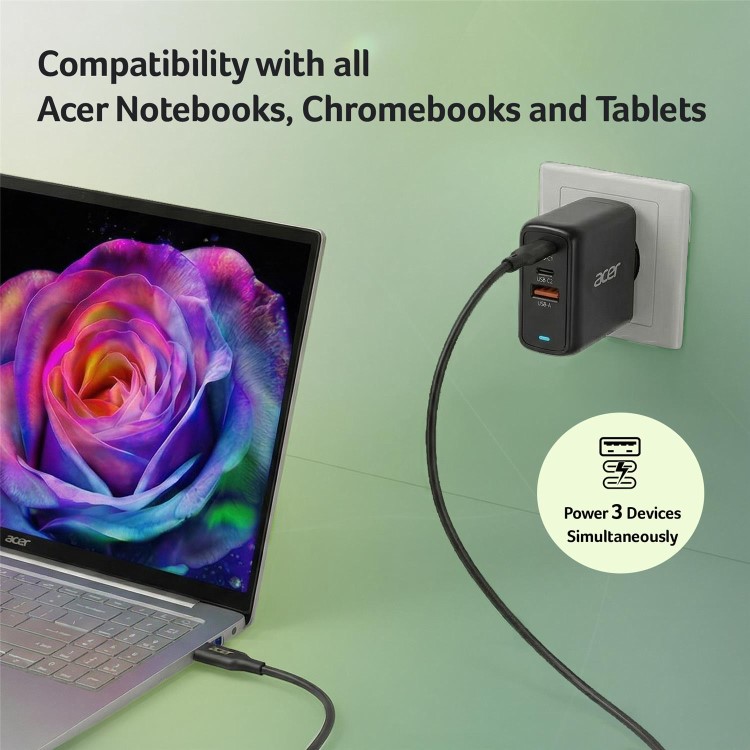 Acer 67W USB-C & USB-A GaN Laptop & Mobile Charger