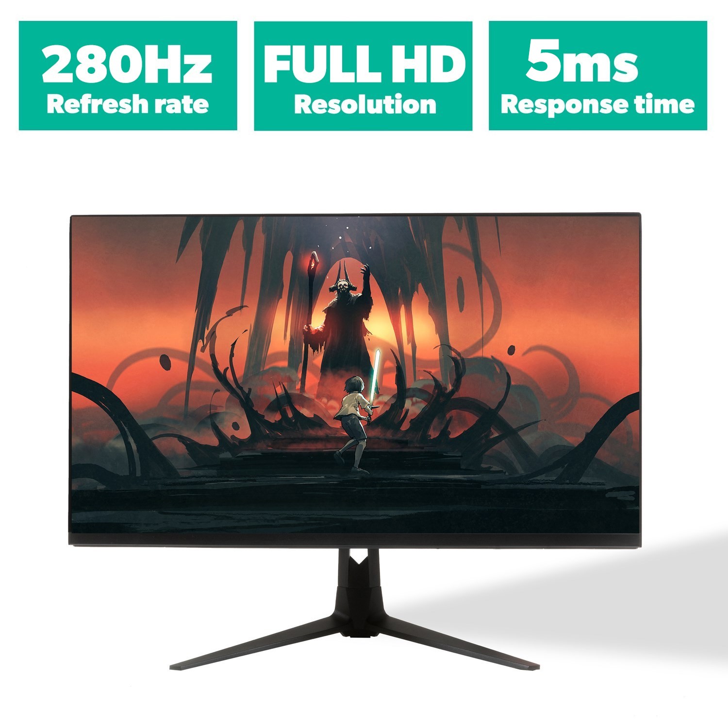 Refurbished electriQ 24" FHD 280Hz Gaming Monitor - Laptops Direct