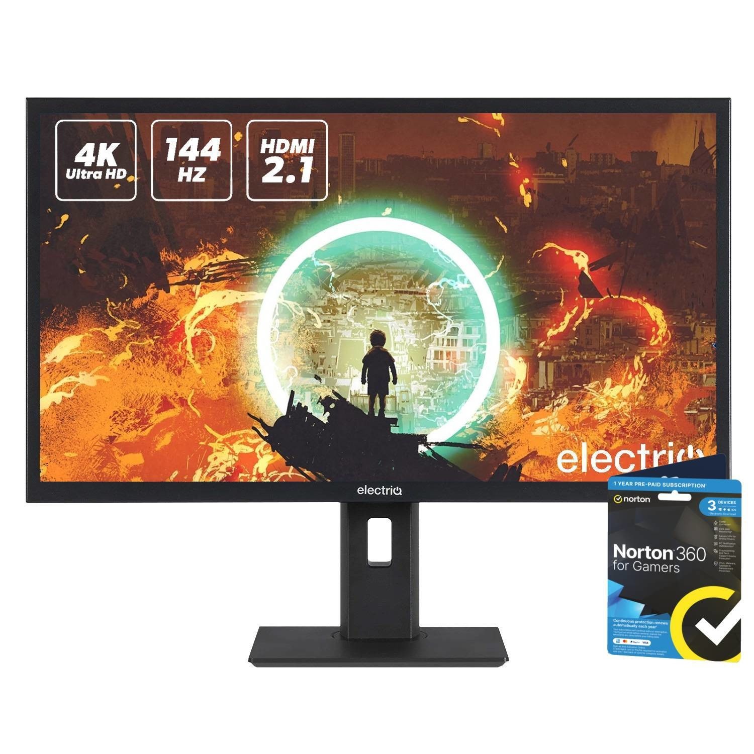 Electriq 28" 4K Uhd 144Hz Monitor Black Eiq-284K144fsgh