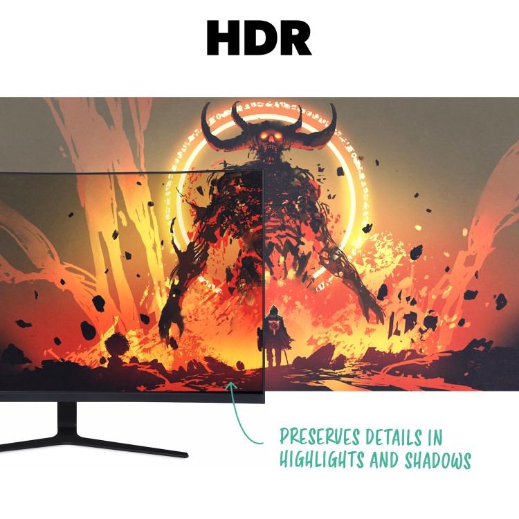 Refurbished electriq 32" QHD HDR 165Hz FreeSync Curved Gaming Monitor