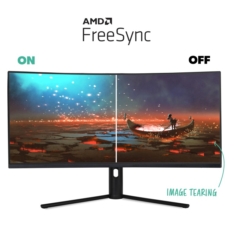 electriQ 34" QLED WQHD 165Hz 1ms UltraWide Curved Gaming Monitor