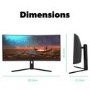 electriQ 34" QLED WQHD 165Hz 1ms UltraWide Curved Gaming Monitor