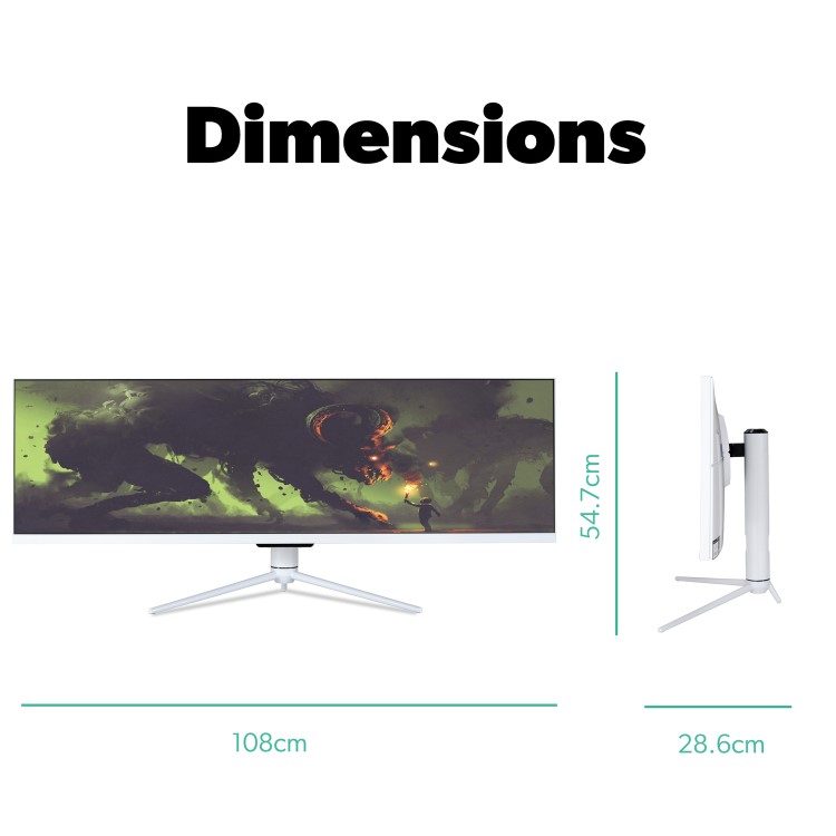 Refurbished electriQ 43" Double FHD 120hz Super UltraWide Monitor without Stand
