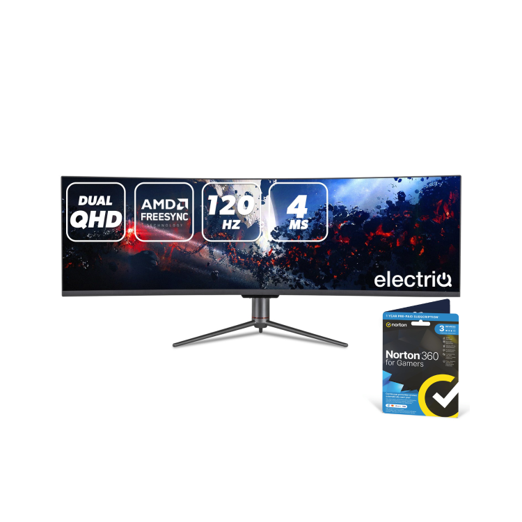 electriQ-49CV5UWD120FSHQA-V3 49" QLED UWQHD 120Hz Super UltraWide Monitor