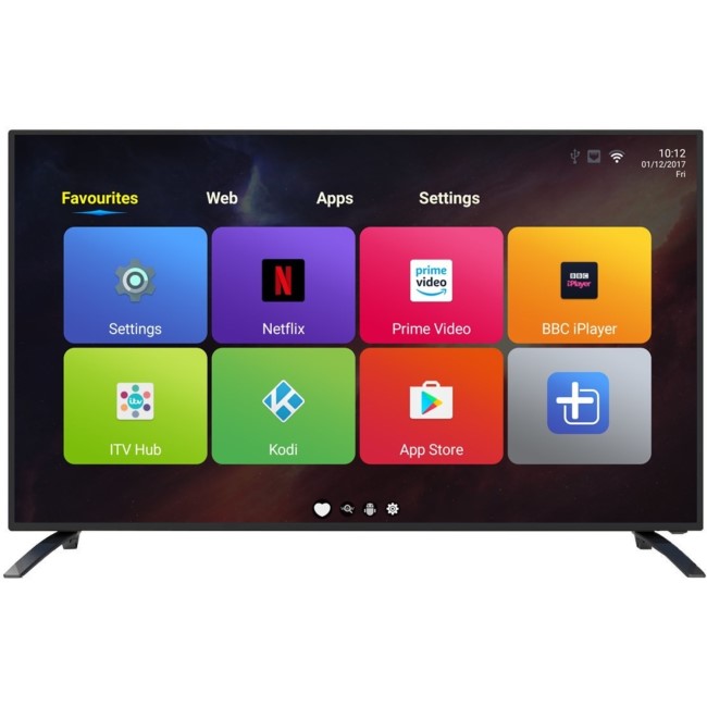 GRADE A2 - GRADE A1 - electriQ 50" 4K Ultra HD HDR LED Android Smart TV with Freeview HD