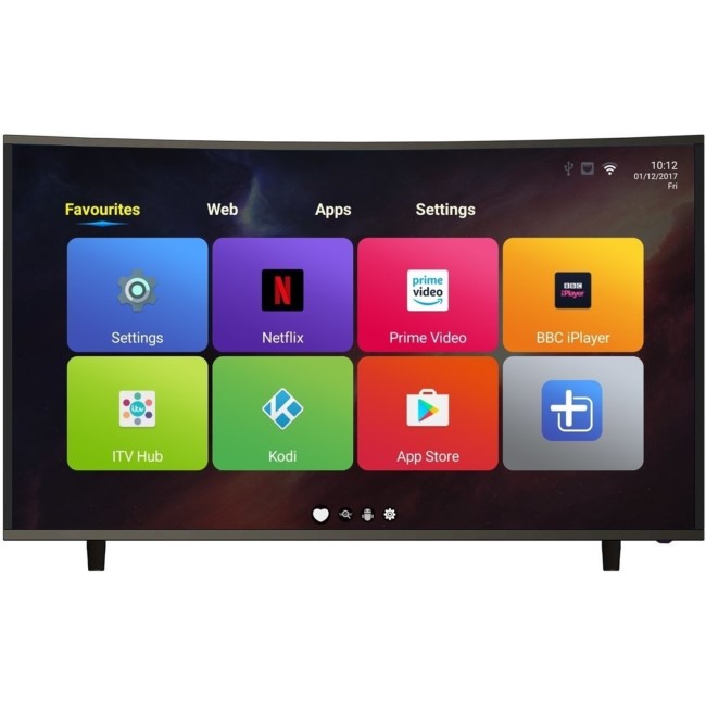 electriQ 65" Curved 4K Ultra HD LED Android Smart TV with Freeview HD