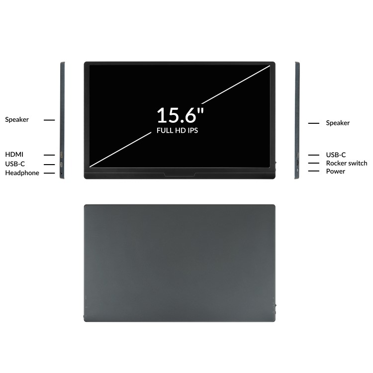 electriQ eiQ-15FHDPM 15.6" IPS Full HD Type C Portable Monitor