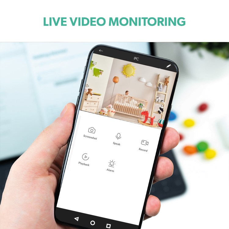 electriQ 720p HD Wireless Indoor Battery Camera with Mount