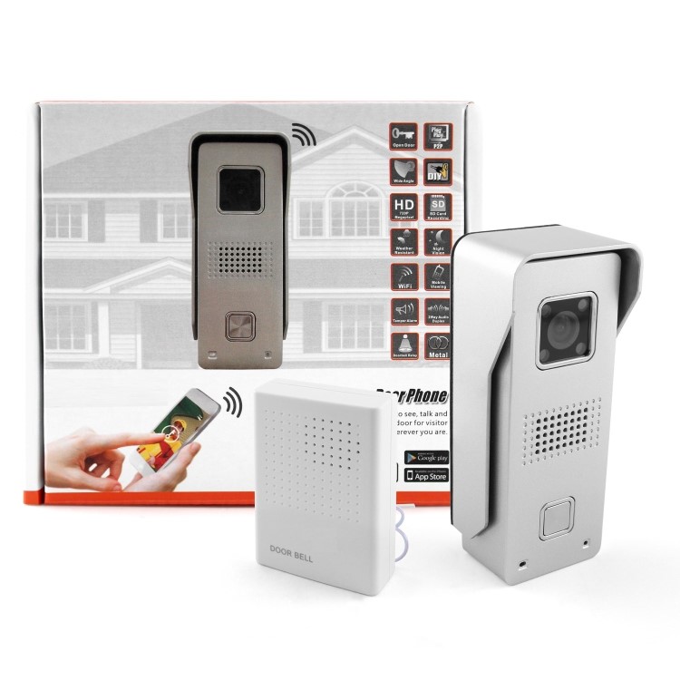 electriQ HD 720p Wifi Video Doorbell with 8GB Memory Unlock Function & Motion Detection