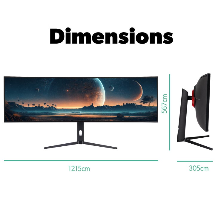 electriQ 49" IPS 5K DQHD 144Hz 1ms Super UltraWide Curved Gaming Monitor