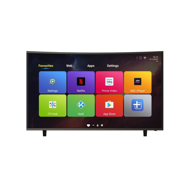 GRADE A1 - electriQ 65" Curved 4K Ultra HD LED Smart TV with Android and Freeview HD