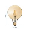 electriQ Dimmable Smart Wifi Filament Globe Bulb Large with E27 screw base - Smoked Amber finish - Alexa &amp; Google Home compatible