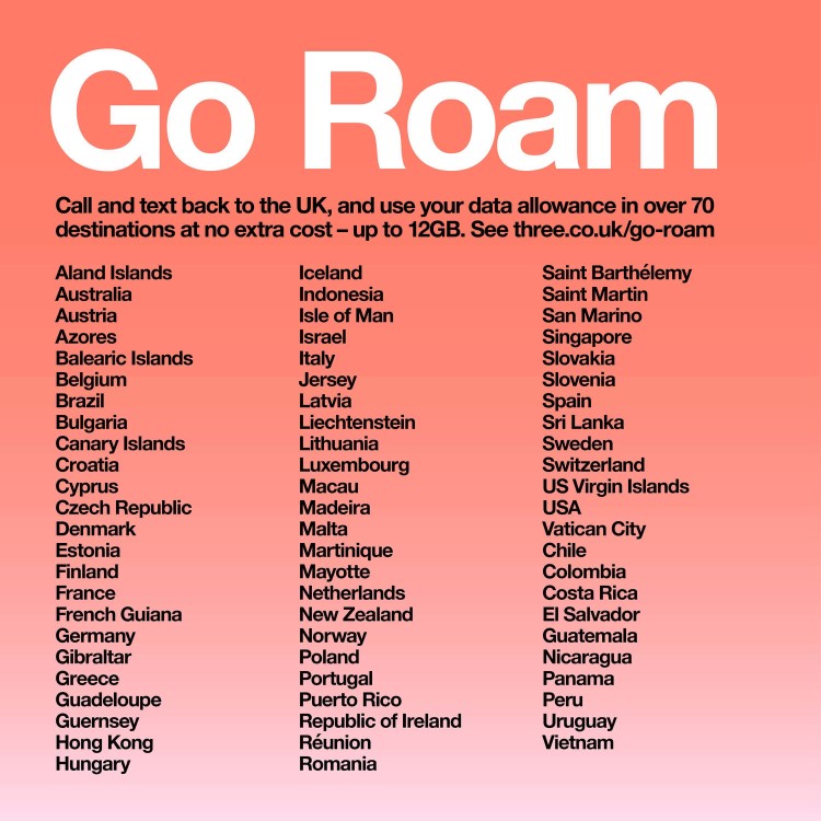 Three 30GB Data SIM Only Contract 1 Month