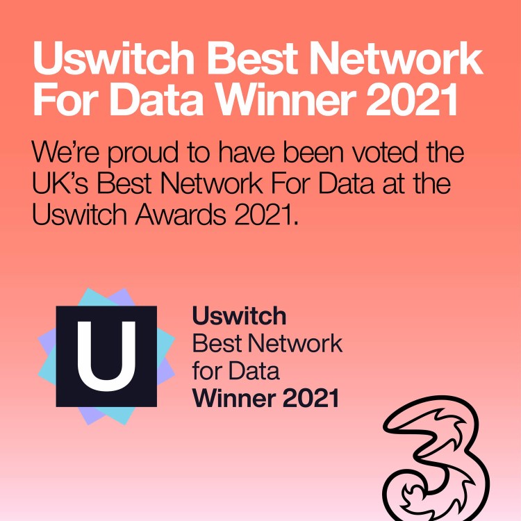 Three 30GB Data SIM Only Contract 1 Month