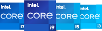 intel core processor icons i3 i5 i7 i9.