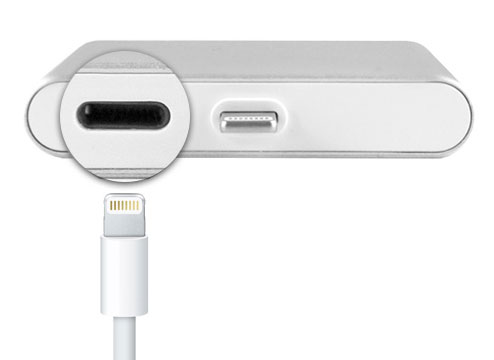 Lightning connector and port for quick, wireless charging