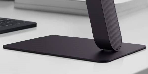 Virtually borderless design and slim stand base