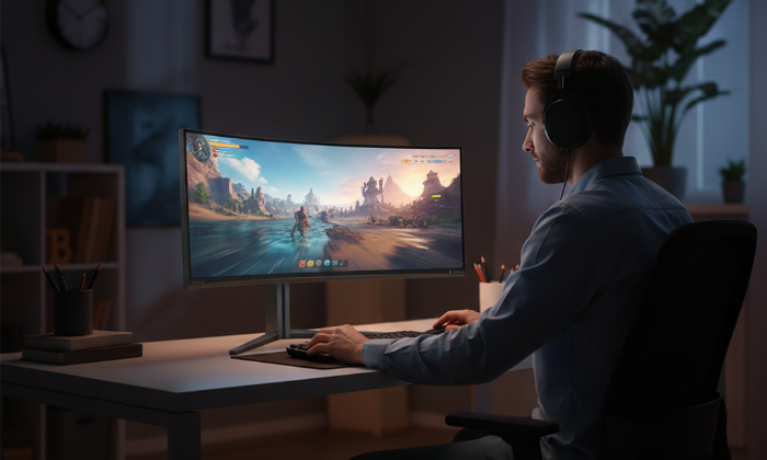 Curved display design for a more immersive experience