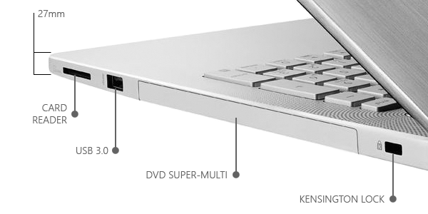 Asus N550JK ports