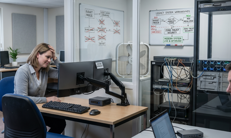Business IT Leasing showing laptops and monitors