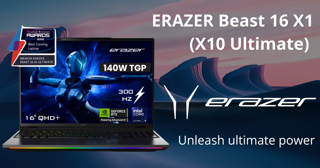Medion Erazer Beast 16 X1 AMD Ryzen 9 RTX 5080 gaming laptop