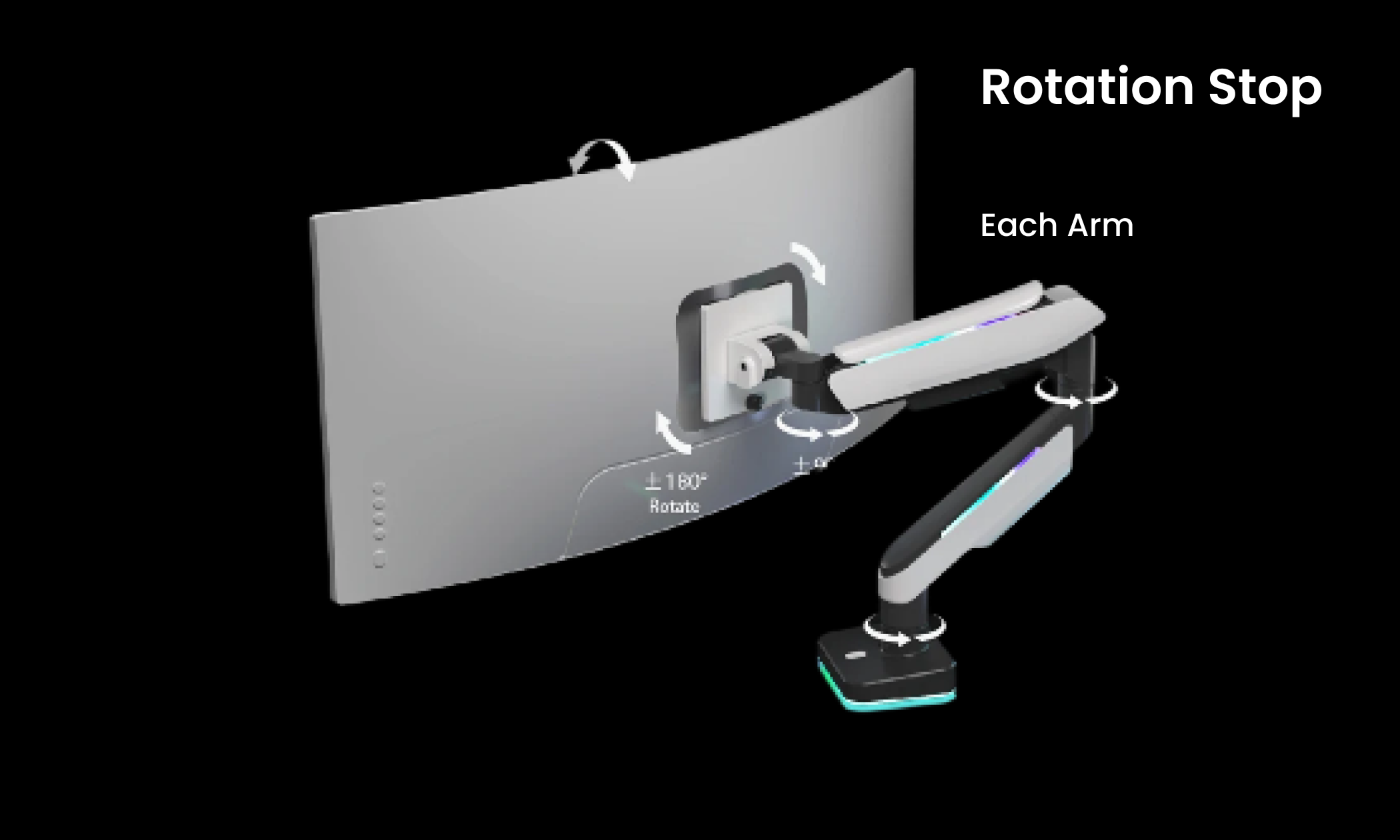 electriQ Premium Gaming Dual Monitor Arms with RGB - Laptops Direct