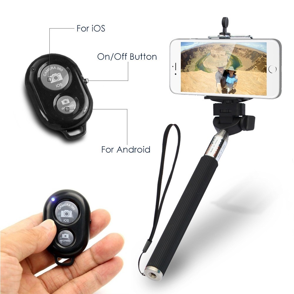 Extendable Bluetooth Selfie Stick With Remote For iPhone and Android